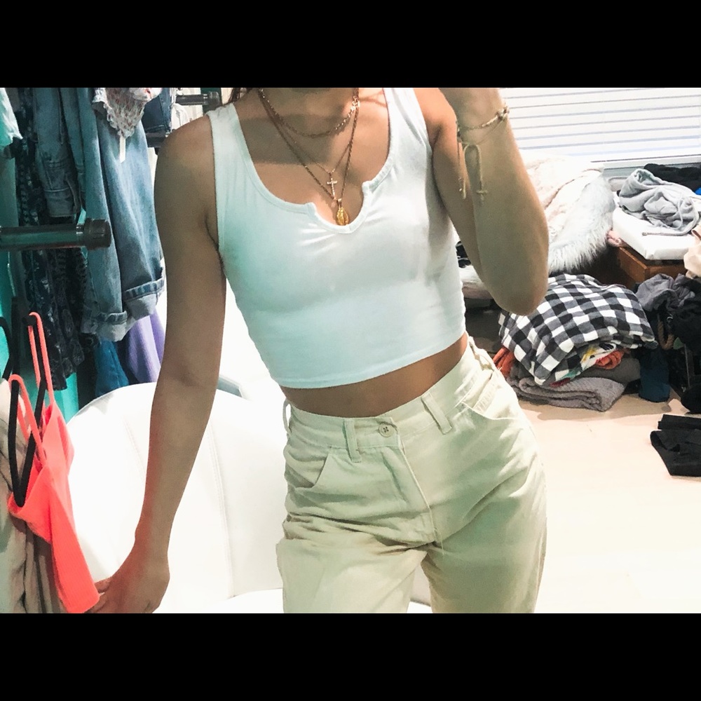 white tank top